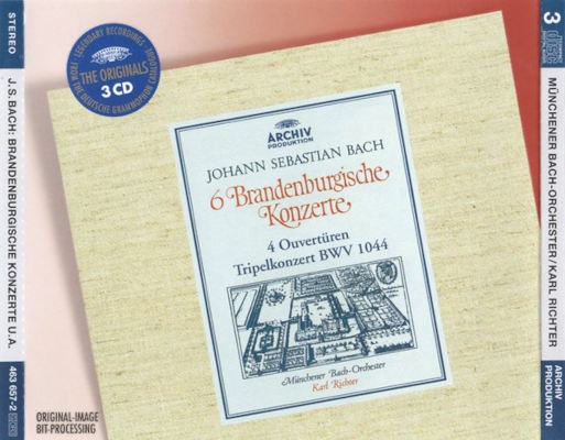 Johann Sebastian Bach / Münchener Bach-Orchester, Karl Richter - 6 Brandenburgische Konzerte / 4 Oüverturen / Tripelkonzert BWV 1044 (2002) /3CD