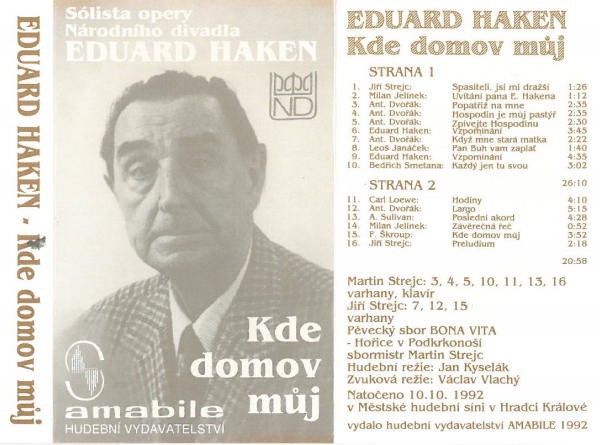 Eduard Haken - Kde domov můj (Kazeta, 1992)
