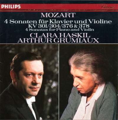 Wolfgang Amadeus Mozart / Clara Haskil, Arthur Grumiaux - 4 Sonaten Für Klavier Und Violine KV 301/304/376 & 378 = 4 Sonatas For Piano And Violin (Edice 1984)