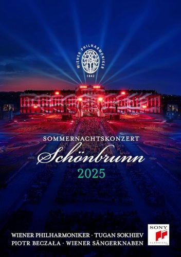 Vídenští filharmonici / Tugan Sokhiev, Piotr Beczala, Wiener Sängersknaben - Koncert letní noci 2025 (2025) /DVD