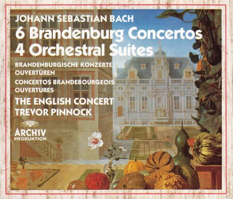 Johann Sebastian Bach / English Concert, Trevor Pinnock - Braniborské koncerty 1-6 / 4 Ouvertury (1988) /3CD